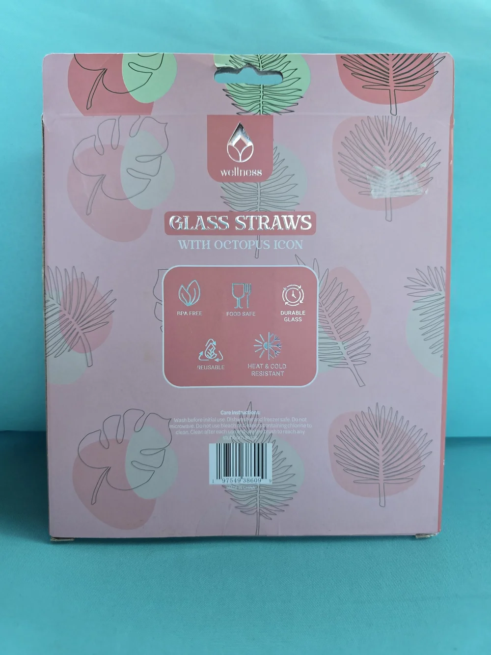 Pink Flamingo Drink Cup with Mojito Silicone Ice Tray Set & Glass Straws
